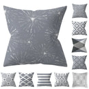 Ljojo 18" Sliver Grey Geometry Striped Pillowcase Home Decor Pillow Cover