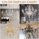Ljojo Luxury Black Candle Chandelier Pendant Light Fixture for Living Room Dining - Nordic Design