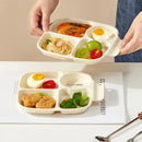 Ljojo 4 Grids Square Plastic Dinner Plate Set - Reusable & Dishwasher Safe Tableware
