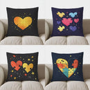Heart Maze & Stars Digital Print Pillow Cover for Sofa, Bedroom & Car by Ljojo