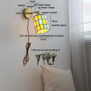 Ljojo LED Wall Light Fixture Kids Room Decor Glass Bedroom Lamp