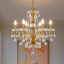 Ljojo Luxury Crystal Candle Chandelier Foyer Pendant Lights