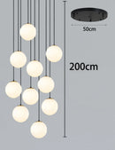 Ljojo LED Ring Stairs Pendant Light Chandeliers for Living Room and Dining Room