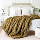 Ljojo Luxury Faux Fur Throw Blanket King Size Plaid Throws Soft & Fluffy