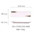 Ljojo 11 inch Ceramic Sushi Plate Saury Barbecue Sashimi Plate Square Tableware