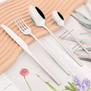 Ljojo 24-Piece Silver Stainless Steel Cutlery Set, Western Kitchen Flatware