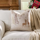 Christmas Embroidered Pillowcase Cojines with Tree Elk Design by Ljojo