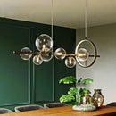 Ljojo LED Glass Bubble Ring Chandelier for Home, Modern Ceiling Light
