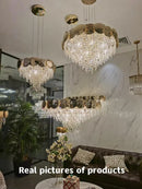 Italian K9 Crystal Pendant Lights Luxury Gold Chandelier for Bedroom Living Dining Room - Ljojo