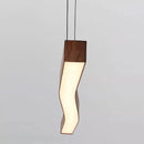 Ljojo LED Pendant Chandelier | Retro Walnut Wood Metal Hanging Lamp for Dining Table