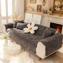 Ljojo Milk Velvet Sofa Cover Plush Winter Seat Protector Slipcover