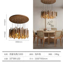 Modern Minimalist LED Hanging Chandelier Wabi-sabi Wooden Pendant Light by Ljojo
