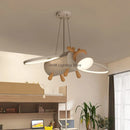 Ljojo Little Deer LED Chandelier: Modern Minimalist Cartoon Wooden Kids Room Pendant Light