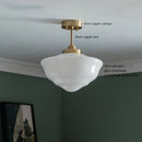 Ljojo Milky Glass LED Pendant Light: Nordic Home Decor with Copper Socket