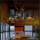 LED Chandelier Table Dining Living Room Kitchen Black Fabric Pendant Lamp Rustic Lighting Fixture by Ljojo