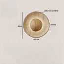 Ljojo LED Pull Chain Wall Light: Yellow Cave Stone Wood Wabi Sabi Design
