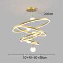 Modern Gold Ring LED Pendant Light Chandeliers for Living Bedroom Dining Room by Ljojo