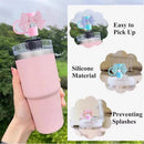 Ljojo 10mm Straw Cap Covers for Stanley Tumbler Cup - 30&40oz Large Diameter Silicone Bow Caps