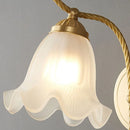 Ljojo Medieval Style Copper Flower Wall Lamp French Retro Glass Bedroom Lighting