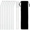 8Pcs Ljojo Glass Straw Set - Reusable & Eco-Friendly Drinking Straws with Brush