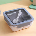 Ljojo 4-Grid Leakproof Bento Lunch Box with Tableware - Portable and Microwave-Safe