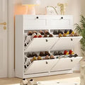 Ljojo™ Shoe Cabinet with Flip-Top Drawers & Additional Storage