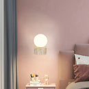 Ljojo Mini LED Wall Light White Glass Sconce with Natural Stone - Bedroom, Stairs, Aisle, Parlor
