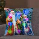 Ljojo LED Retro Santa Claus Christmas Light Decoration Throw Pillow Cover