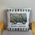 Happy Campers Owl Motorhome Print Pillow Case by Ljojo