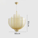 Ljojo Metal Grid LED Chandelier Geometric Hollow Pendant, Dimmable Iron Lighting