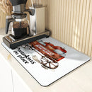 Drying Mat for Fall Vibes: Autumn Truck & Pumpkin Non-Slip Absorbent Mat by Ljojo