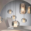 Ljojo Marble Glass Chandelier LED Pendant Lamps for Indoor Room Decor