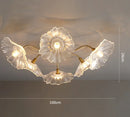 Ljojo Lotus Leaf Glass Ceiling Lamp Chandelier Nordic Hanging Light E14 Bulb Optional