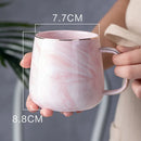 Ljojo Marble Pattern Gold Rim Coffee Mug Nordic Design Heat Insulation Cup