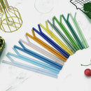 Ljojo 12Pcs Glass Straw Set: Reusable Straws 8'' Long with Cleaning Brush