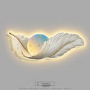 LED Wall Lamp Feather Creative Clock High-end Feeling Bedroom Bedside Ljojo