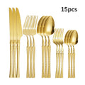 Ljojo 30-Piece Stainless Steel Tableware Set with Golden Waist Design