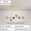 LED Glass Ball Chandelier Lamp Modern Minimalist Home Decor Pendant Light - Ljojo