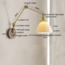 Ljojo LED Wall Light Fixture Modern Style Walnut Copper Bedroom Living Room Bedside Lamp