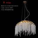 Crystal LED Chandelier: Gloss Art Strip Hanging Light for Living Room by Ljojo