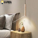 Ljojo Slim Yellow Travertine LED Pendant Lamp for Bedroom Kitchen Dining - Cave Stone Hanging Light