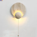 Ljojo LED Pull Chain Wall Light Yellow Travertine Stair Lamp