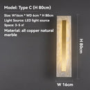 Ljojo Luxury Copper Wall Lamps for Living Room Staircase Corridor Marble Wall Lighting