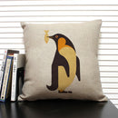 Animal Penguin Cushion Cover 45x45, Ljojo Brand - Cute & Funny Decorative Pillowcase