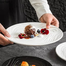 Ljojo Matte Water Ripple Ceramic Plate Steak Pasta Dessert Snack Molecular Cuisine Dish