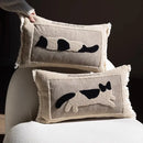 Ljojo Medieval Critter Embroidery Cushion Cover in Coffee Brown - 30x50cm