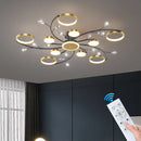 Ljojo LED Smart Remote Control Round Chandelier for Living Room Kitchen Interior Lighting