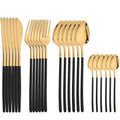 Ljojo 24Pcs Stainless Steel Cutlery Set Silver Western Dinnerware Flatware