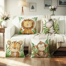 Jungle Animals Cartoon Print Pillowcase by Ljojo - Sofa, Bedroom, Car Cover