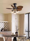 Ljojo Modern Scandinavian LED Blade Ceiling Fan Light with Remote Control for Living Dining Kitchen